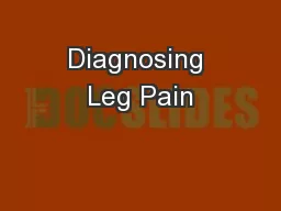 Diagnosing Leg Pain