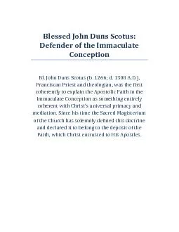 Blessed John Duns Scotus: