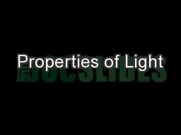 Properties of Light