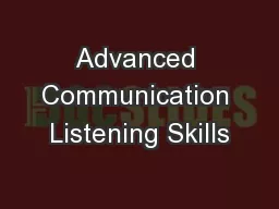 Advanced Communication Listening Skills