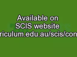 Available on SCIS website at www.curriculum.edu.au/scis/connections/la