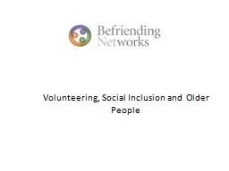 Volunteering, Social Inclusion and Older People