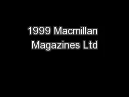 1999 Macmillan Magazines Ltd
