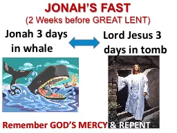 JONAH’S FAST
