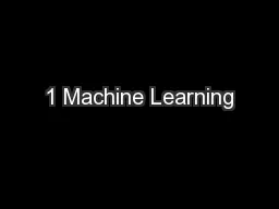 1 Machine Learning