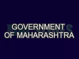 GOVERNMENT OF MAHARASHTRA