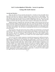 Lab 5: An InGeology 202: Earth'Asteroids and Meteorites:What is the di