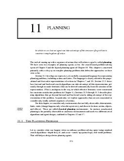 11PLANNINGInwhichweseehowanagentcantakeadvantageofthestructureofaprobl