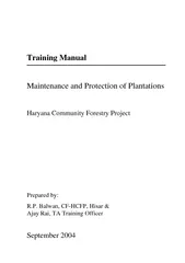 Training Manual  Maintenance and Protection of Plantations      Prepar