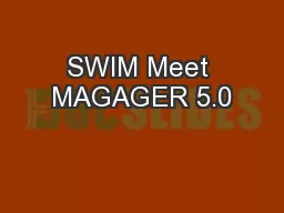 SWIM Meet MAGAGER 5.0
