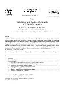 ReviewDistributionandfunctionofplasmidsSalmonellaentericaI.Rychlik,D.G