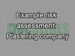 Example risk assessment: Plastering company