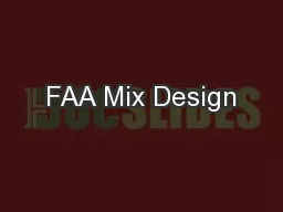 FAA Mix Design