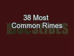 38 Most Common Rimes