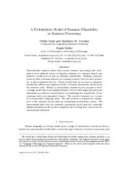 AProbabilisticModelofSemanticPlausibilityinSentenceProcessingUlrikePad
