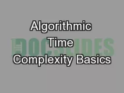 Algorithmic Time Complexity Basics