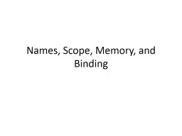 Names, Scope, Memory, and Binding