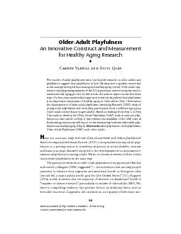 Older-Adult PlayfulnessAn Innovative Construct and Measurement for Hea