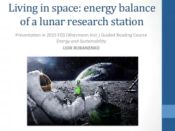 Living in space: energy balance of a lunar research station