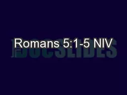 Romans 5:1-5 NIV