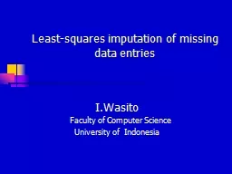 Least-squares imputation of missing data entries
