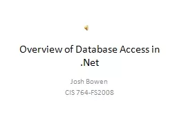Overview of Database Access in