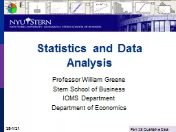 Statistics and Data Analysis