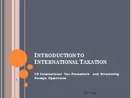 Introduction to International Taxation