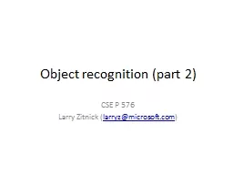 Object recognition (part 2)