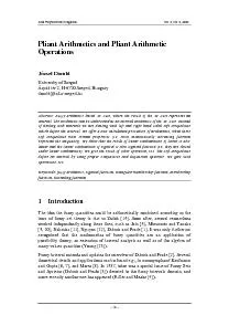J. Dombi Pliant Arithmetics and Plian Arithmetic Operations