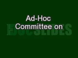 Ad-Hoc Committee on