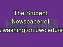 The Student Newspaper of UW-WC  www.washington.uwc.edu/student-life/ub