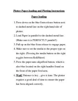 Plotter Paper-loading and Plotting Instructions
