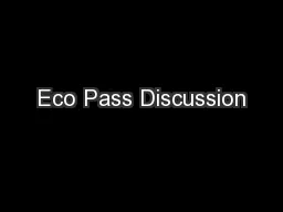 Eco Pass Discussion
