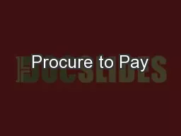 Procure to Pay