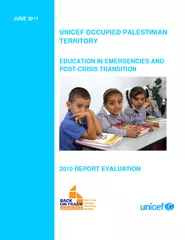 UNICEF OCCUPIED PALESTINIAN TERRITORY EDUCATION IN EMERGENCIES AND POS