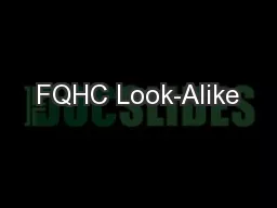 FQHC Look-Alike