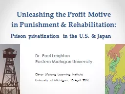 Prison privatization in the U.S. & Japan