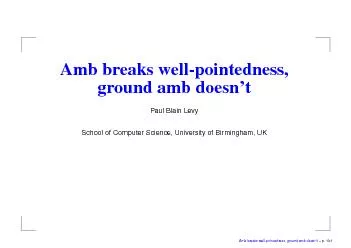 Ambbreakswell-pointedness,groundambdoesn't