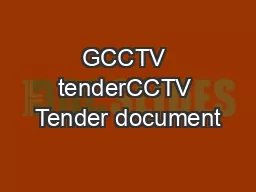 GCCTV tenderCCTV Tender document