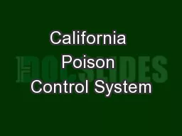 California Poison Control System