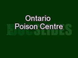 Ontario Poison Centre