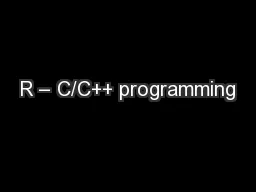 R – C/C++ programming