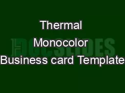 Thermal Monocolor Business card Template
