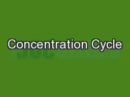 Concentration Cycle