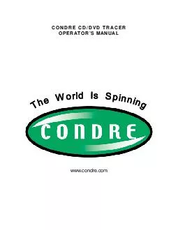 CONDRE CDDVD TRACER OPERATORS MANUAL www
