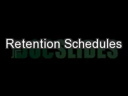 Retention Schedules