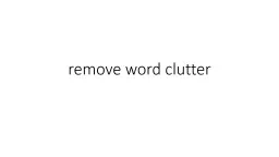remove word clutter