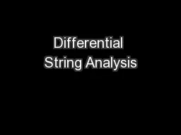 Differential String Analysis