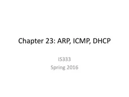 Chapter 23: ARP, ICMP, DHCP
